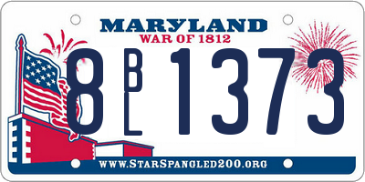 MD license plate 8BL1373