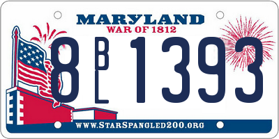 MD license plate 8BL1393