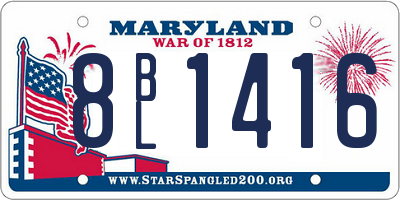 MD license plate 8BL1416