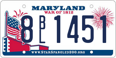 MD license plate 8BL1451