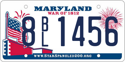 MD license plate 8BL1456
