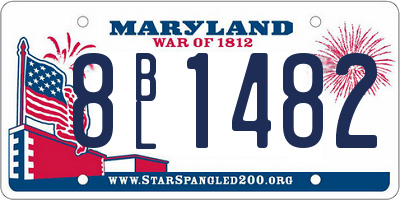 MD license plate 8BL1482