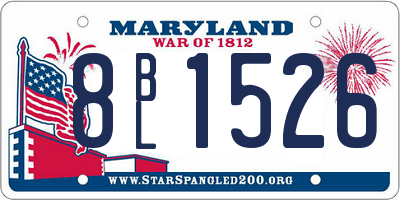 MD license plate 8BL1526