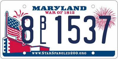 MD license plate 8BL1537