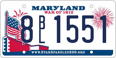 MD license plate 8BL1551