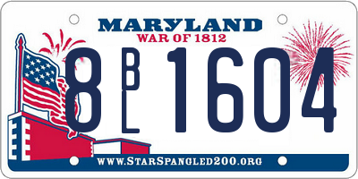 MD license plate 8BL1604
