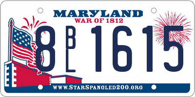 MD license plate 8BL1615