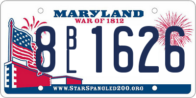 MD license plate 8BL1626