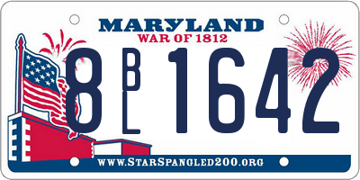 MD license plate 8BL1642