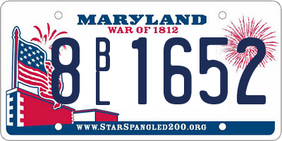MD license plate 8BL1652