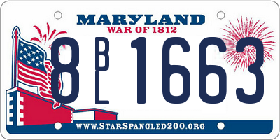 MD license plate 8BL1663