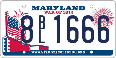 MD license plate 8BL1666