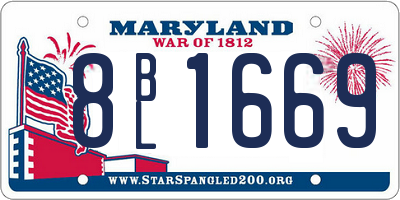 MD license plate 8BL1669
