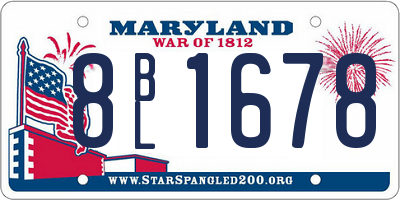 MD license plate 8BL1678