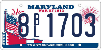 MD license plate 8BL1703