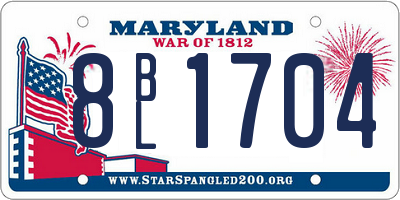 MD license plate 8BL1704
