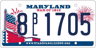 MD license plate 8BL1705