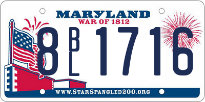 MD license plate 8BL1716