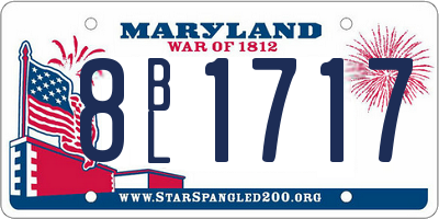 MD license plate 8BL1717
