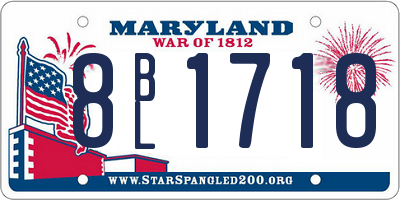 MD license plate 8BL1718