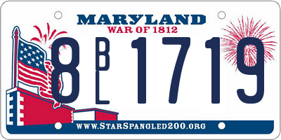 MD license plate 8BL1719