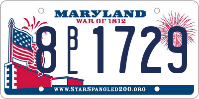 MD license plate 8BL1729
