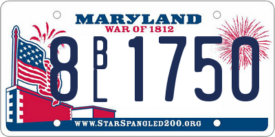 MD license plate 8BL1750