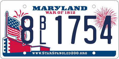 MD license plate 8BL1754