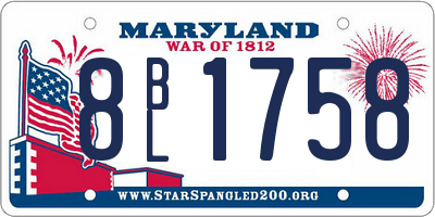 MD license plate 8BL1758