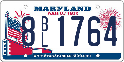 MD license plate 8BL1764