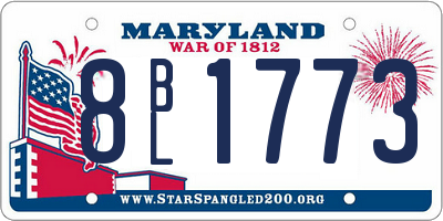 MD license plate 8BL1773