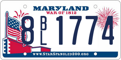 MD license plate 8BL1774