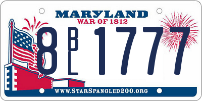 MD license plate 8BL1777