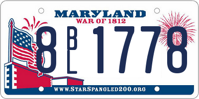 MD license plate 8BL1778