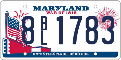 MD license plate 8BL1783