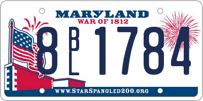 MD license plate 8BL1784