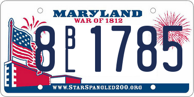 MD license plate 8BL1785