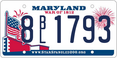MD license plate 8BL1793