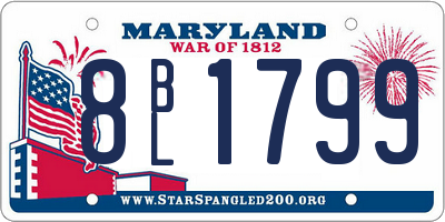 MD license plate 8BL1799