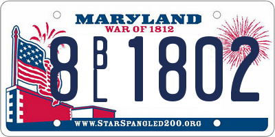 MD license plate 8BL1802