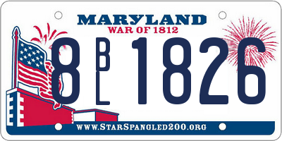 MD license plate 8BL1826