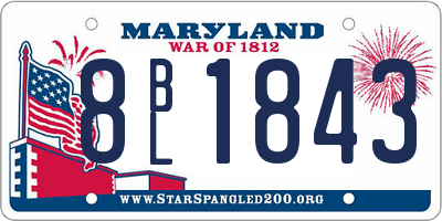 MD license plate 8BL1843