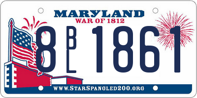MD license plate 8BL1861