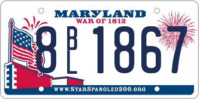 MD license plate 8BL1867