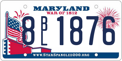 MD license plate 8BL1876