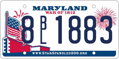 MD license plate 8BL1883