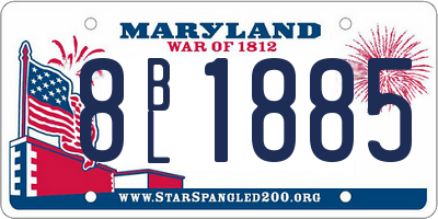 MD license plate 8BL1885