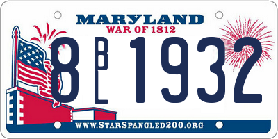 MD license plate 8BL1932