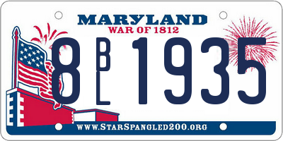MD license plate 8BL1935