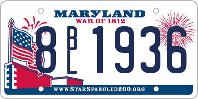 MD license plate 8BL1936